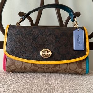 Coach Tilly Satchel 23 in Colorblock/Signature Canvas